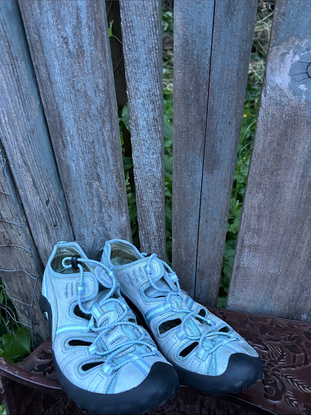 Privo Light Blue Leather Athletic Women’s Sandal Sneakers